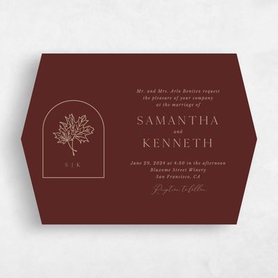 Red Diamond Wedding Invitation - Mapleton Landscape