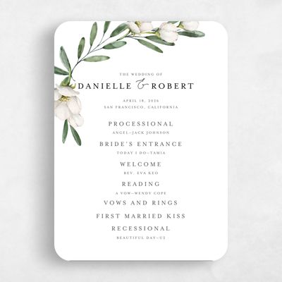White Rounded Wedding Program - Sundsvall