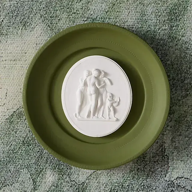 STATUETTE Olive Plaster Framed Intaglio Gallery Wall Charm