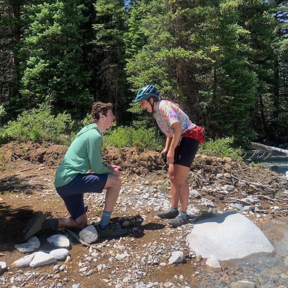 Jonah proposing when Talia was least expecting it... after a 4 hour super hard bike ride!