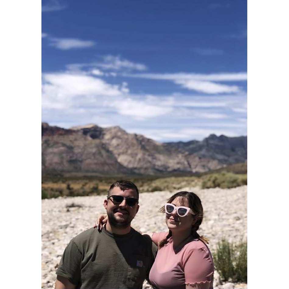 Christina and Caleb visiting Las Vegas together in 2019.