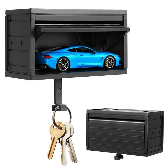 FCKLVMC Car Garage Key Holder, Car Key Holder for Wall, Small Cars Garage Key Holders with Opening Door