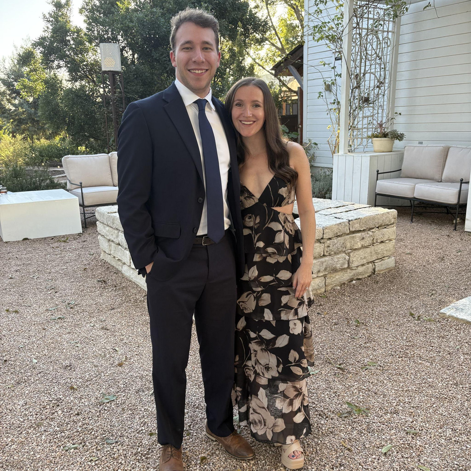 Dressed up in Austin, TX for the Zahn's wedding!