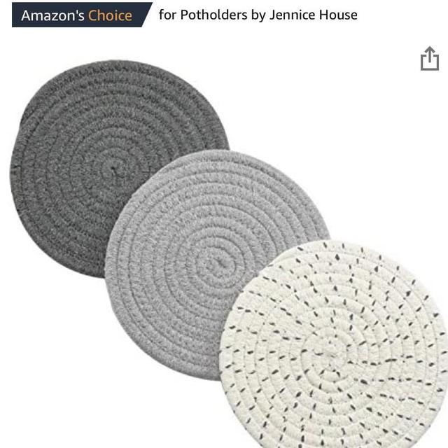 Amazon - Potholders Set Trivets in Gray, set of 3