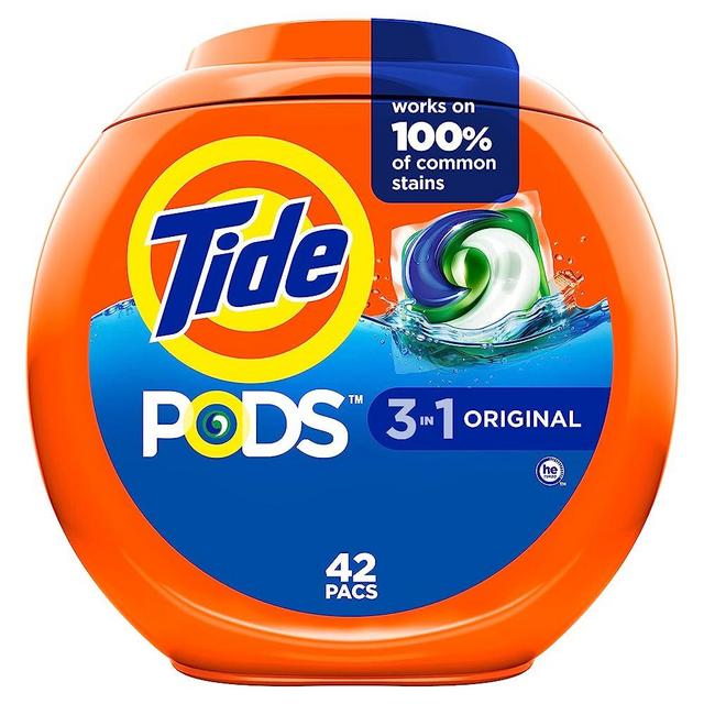 Tide PODS Liquid Laundry Detergent Soap Pacs, HE Compatible, 42 Count, Powerful 3-in-1 Clean in one Step, Original Scent
