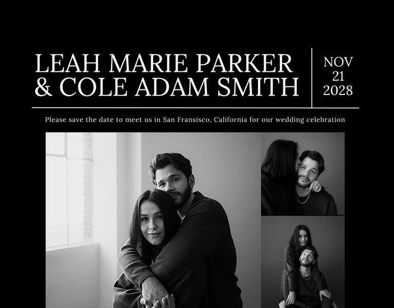Dillon Multiphoto | Black | Zola Save The Dates