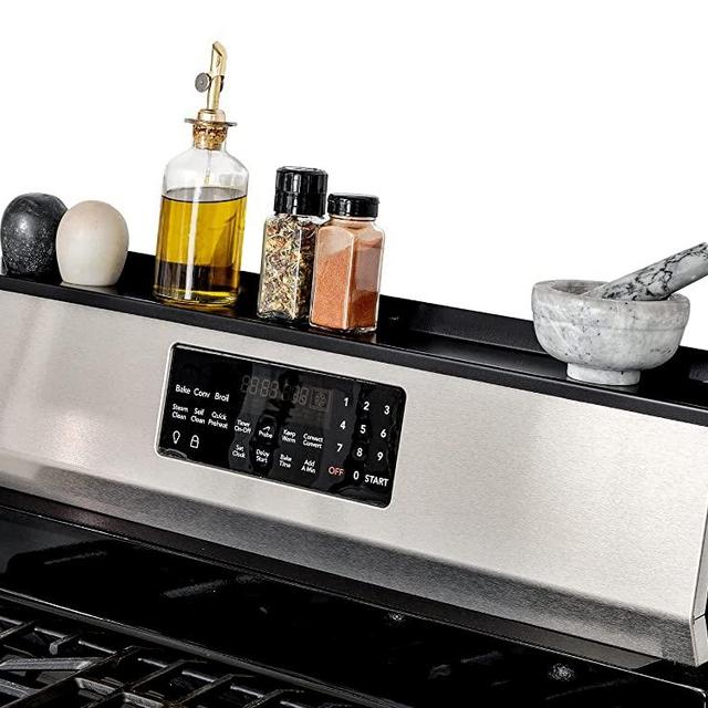 StoveShelf Magnetic Shelf for Kitchen Stove - Kitchen Storage Solution with Zero Installation - Black - 20" Length