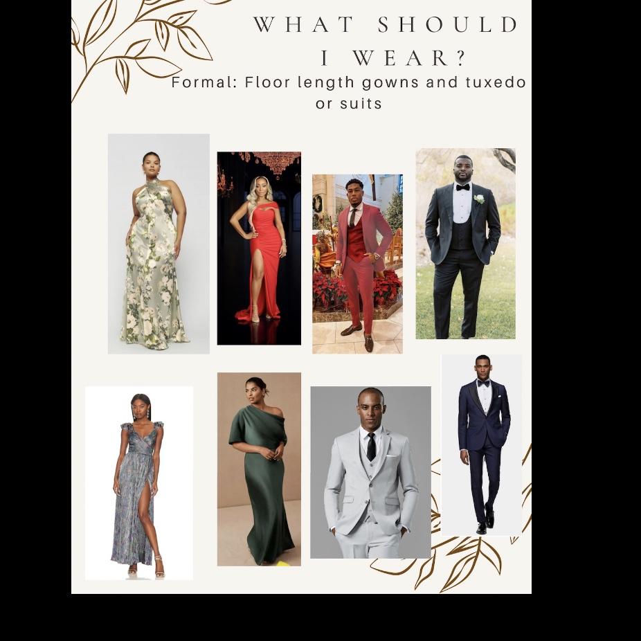 Don’t know what to wear? Here’s a few examples.
