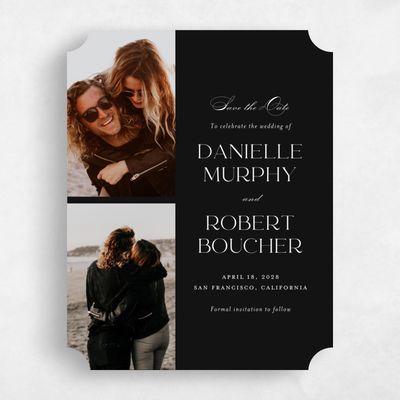 Black Ticket Wedding Save the Date - Hilltone Multiphoto