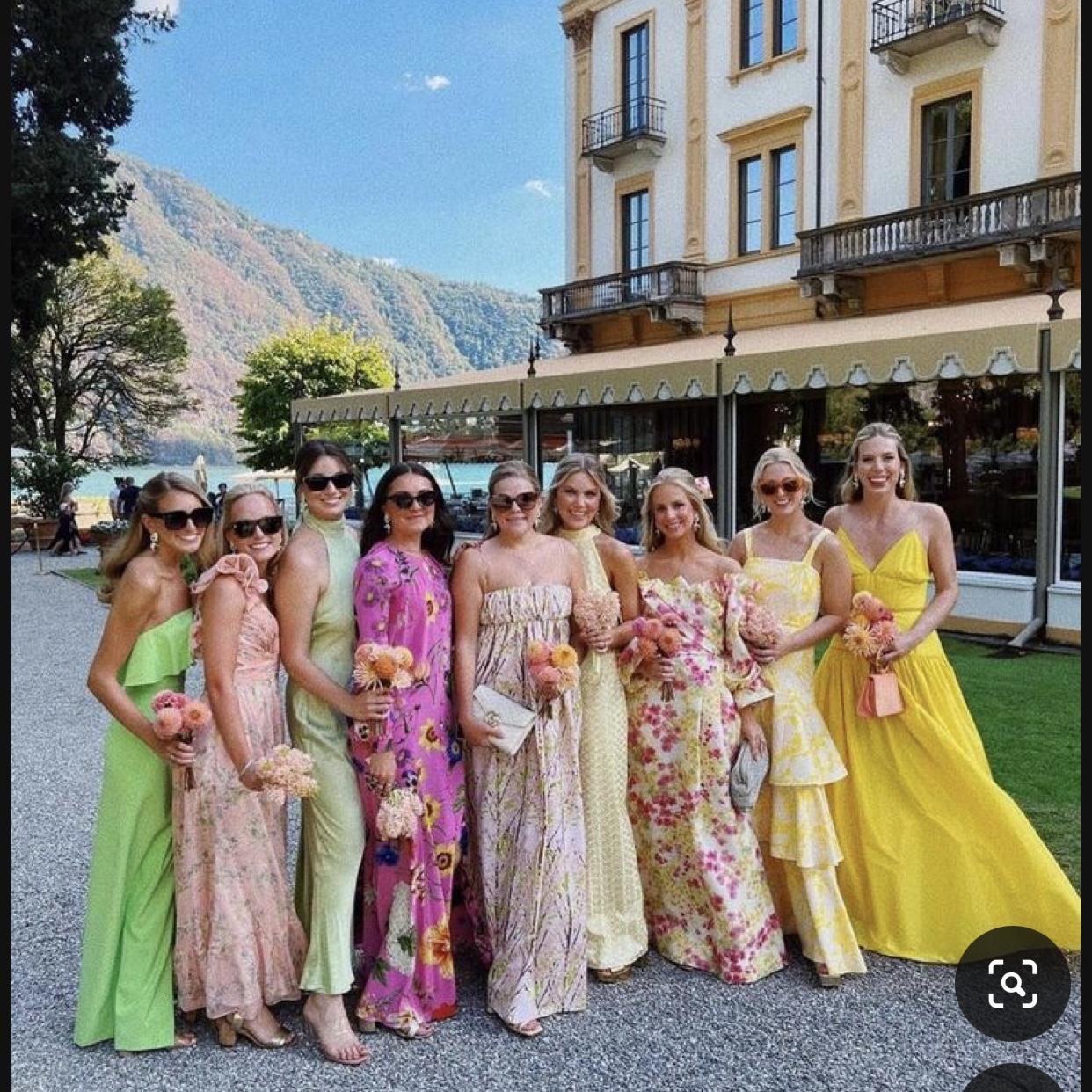 Bright summer colors and floral dress ideas. Have fun with it!