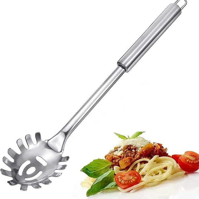 Pasta Fork, Pasta Spoon, Spaghetti Sever, Durable Stainless Steel Pasta Server, Spaghetti Spoon Server, Heat Resistant, 12 inch