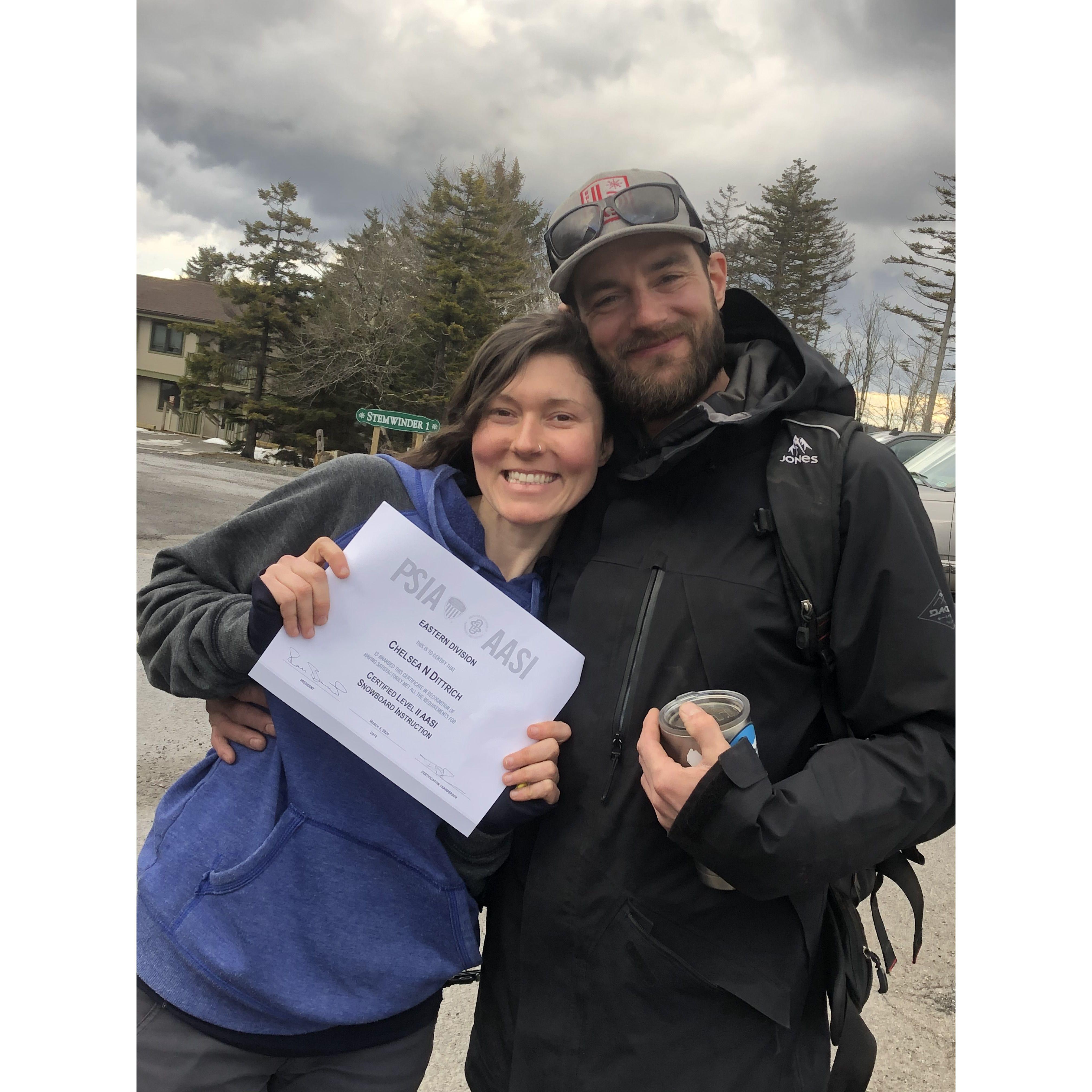 A proud trainer and his very tired and newly certified student!