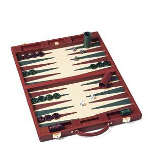 Aspinal Of London 17-Inch Pebble-Effect Leather Backgammon Set