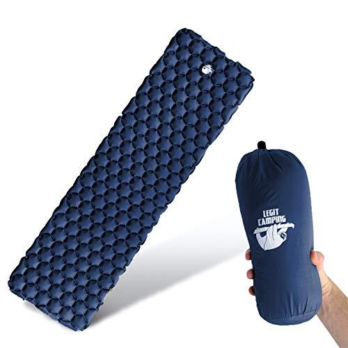 Legit Camping Sleeping Pad - Camping Pad for Backpacking and Camping - Inflatable Sleeping Mat Holds The Air in for Longer Hours - Compact Camping Mat for Best Outdoor Sleep - Rolls Tight