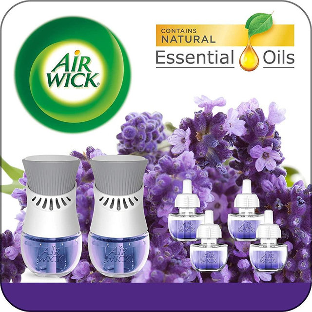 Air Wick Plug in Scented Oil Starter Kit, 2 Warmers + 6 Refills, Lavender & Chamomile, Eco Friendly, Essential Oils, Air Freshener by Air Wick