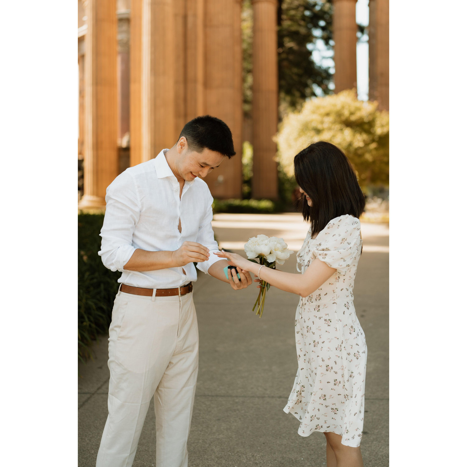 Joyfully reliving the blissful moment when we said "Yes" to each other.