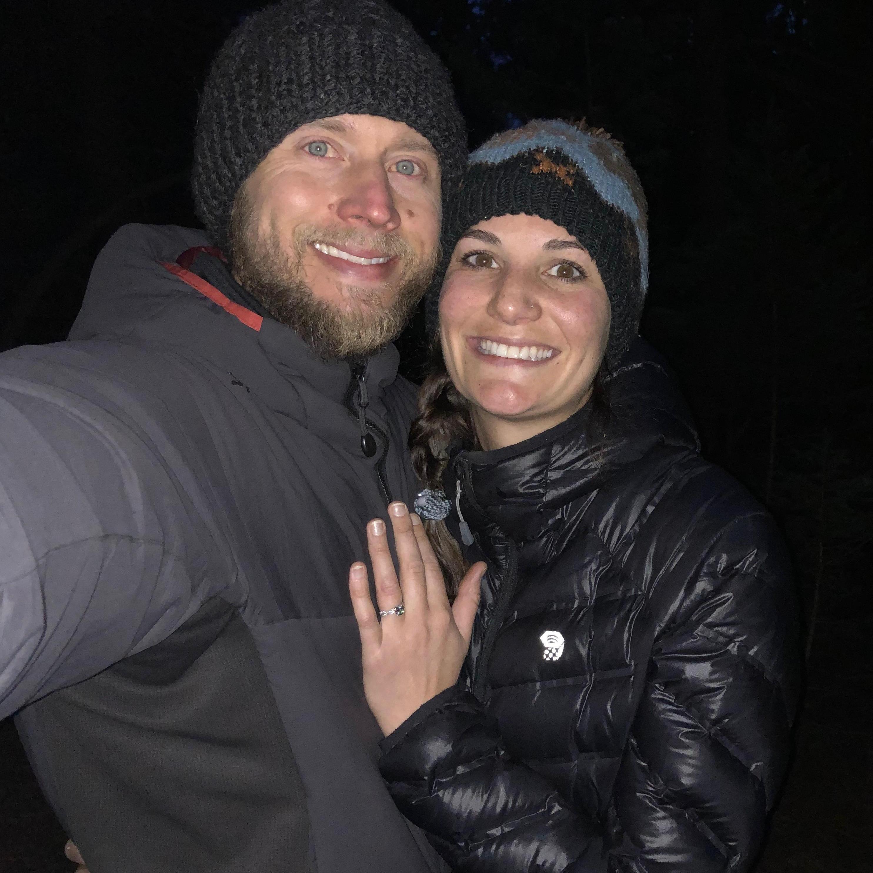 Selfie after he popped the question!