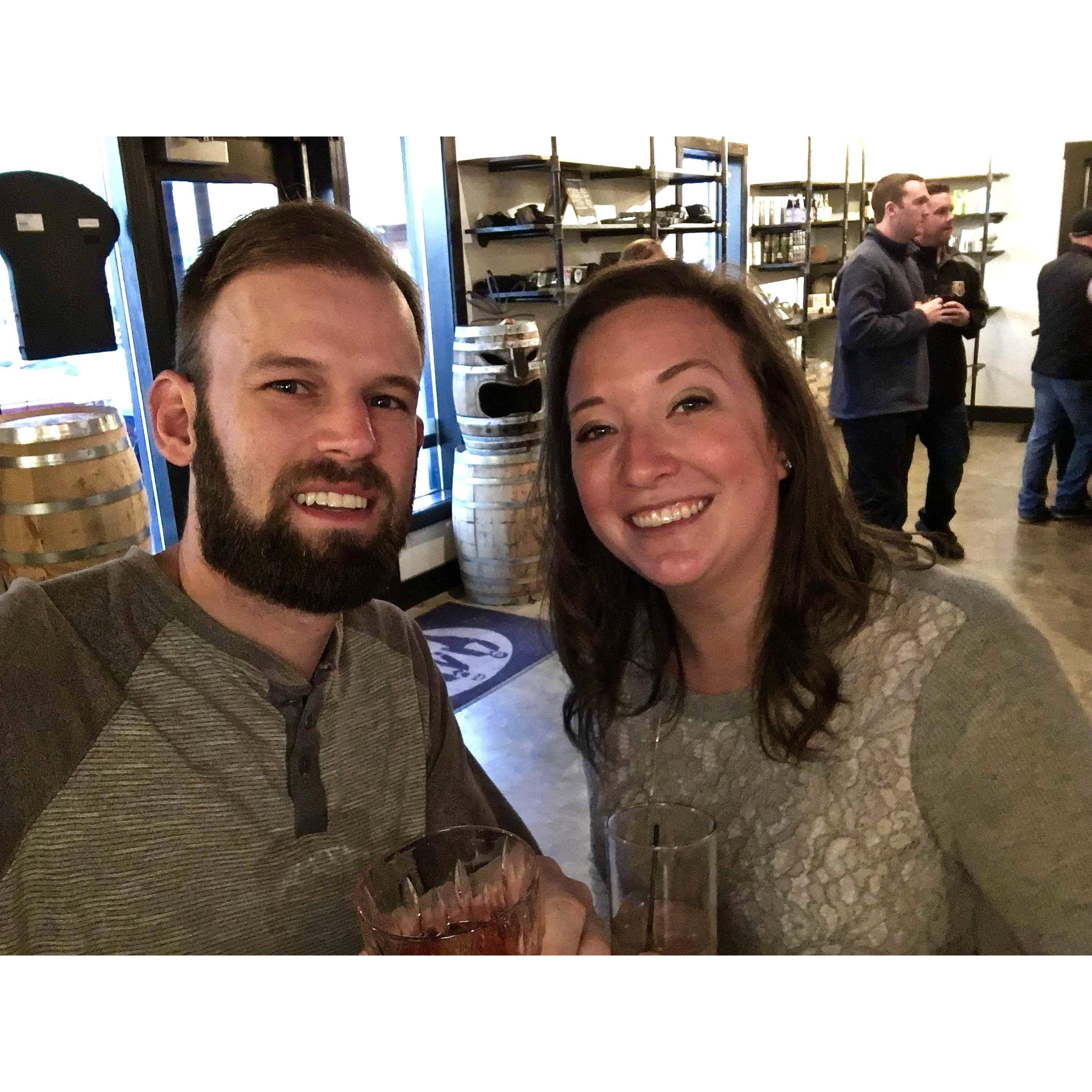 At a distillery in Nashville.