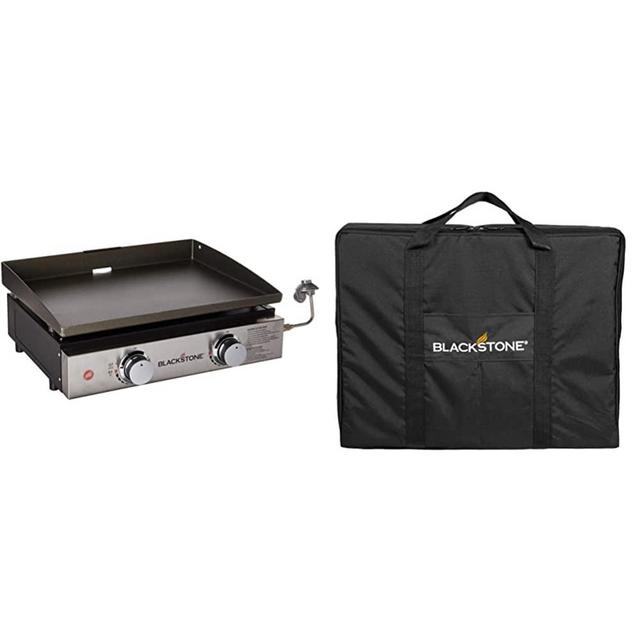 BlackstoneBlackstone Tabletop Griddle, 22 inch & 1723 Tabletop Griddle Carry Bag Fits 22 Inch Portable BBQ Grill Travel-600D Heavy Duty Weather Resistant Cover, 22 Inch, BlackBlackstone