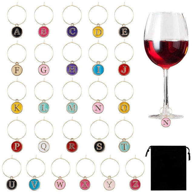 HadrNahkb Wine Glass Charms Wine Charms for Stem Glasses Wines Glass Marker Charm for Christmas Wines Tasting Party Decor