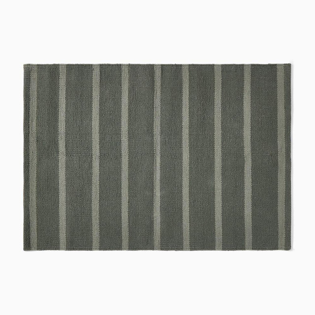 Emma Chamberlain Stripe Washable Rug, 2x3, Dark Aegean