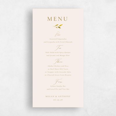 Mustard, Yellow Wedding Menu - Thornton
