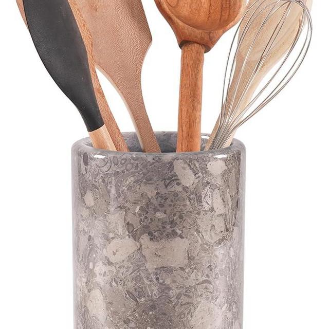 Radicaln Marble Utensil Holder 6.5" Inches Oceanic Handmade Cooking Utensils For Kitchen Countertop Ideal Spoon Holder, Utensils Set & Kitchen accessories
