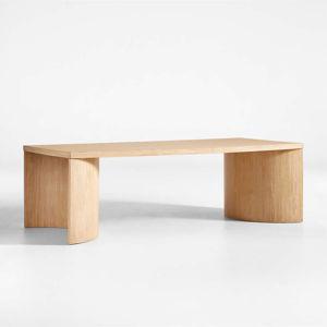 Crate & Barrel Virage 96" Curved Oak Wood Dining Table