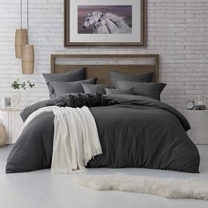 Swift Home® - Swift Home Microfiber Washed Crinkle Duvet Cover & Sham (1 Duvet Cover with Zipper Closure & 2 Pillow Shams), Premium Hotel Quality Bed Set, Ultra-Soft & Hypoallergenic – King/Cal King, Charcoal Grey