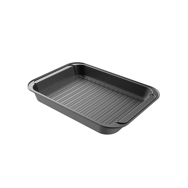 Classic Cuisine Roasting Pan with Rack Nonstick Oven Roaster with Removable Grid to Drain Fat and Grease-Healthier Cooking with Kitchen Bakeware