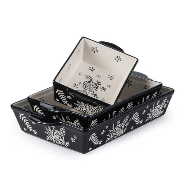Wisenvoy Set of 3 Casserole Dishes (Black)
