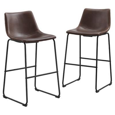 Set of 2 Urban Faux Leather Bar Stools - Saracina Home