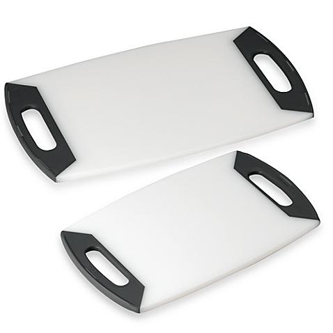 Oneida® Colourgrip® - 12-Inch - Charcoal Handle Cutting Board in White