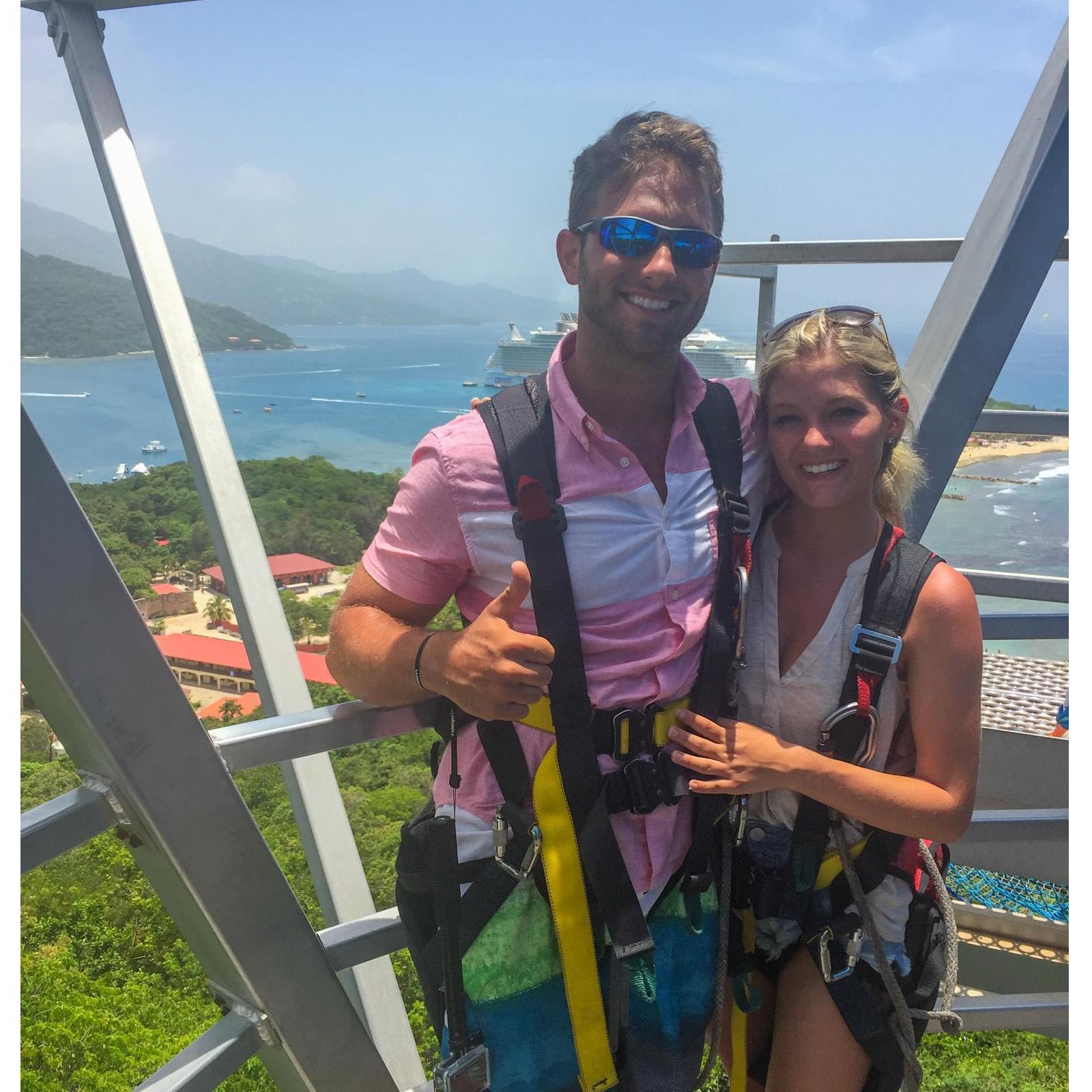 Ziplining in Haiti
