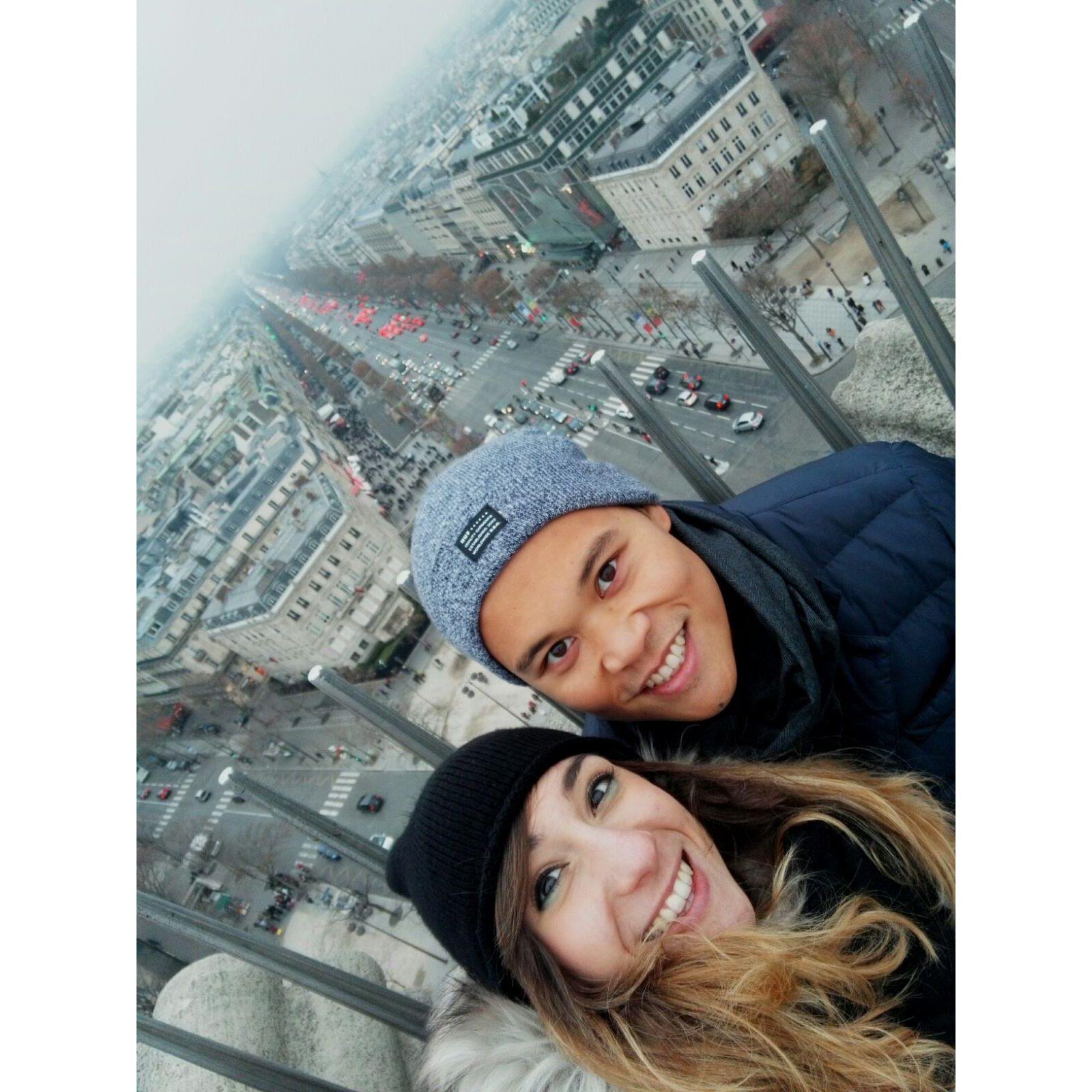 Our first trip together. Atop the Arc de Triomphe. Paris, France - December 2016