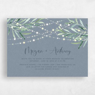 Slate, Blue Wedding Invitation - Saranac Lights