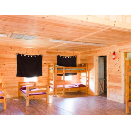 Indoor look into cabin bunks. AC included.