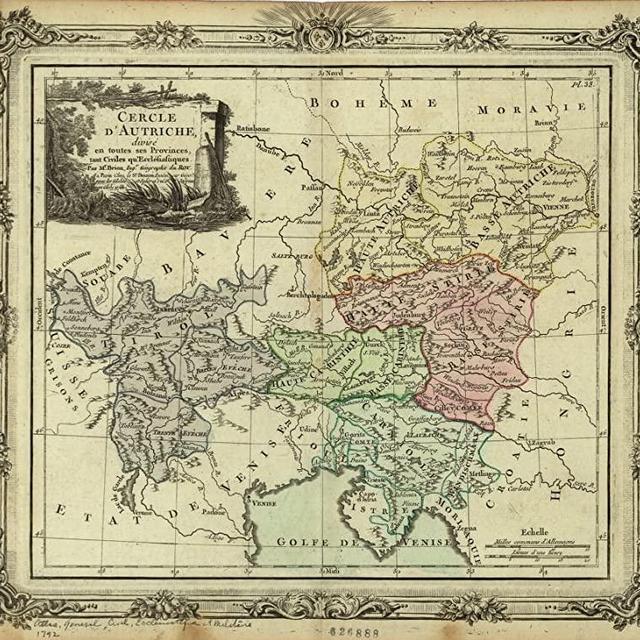 Historic Prints 18" x 24" 1792 Map of The Circle of Austria Europe Holy Roman Empire