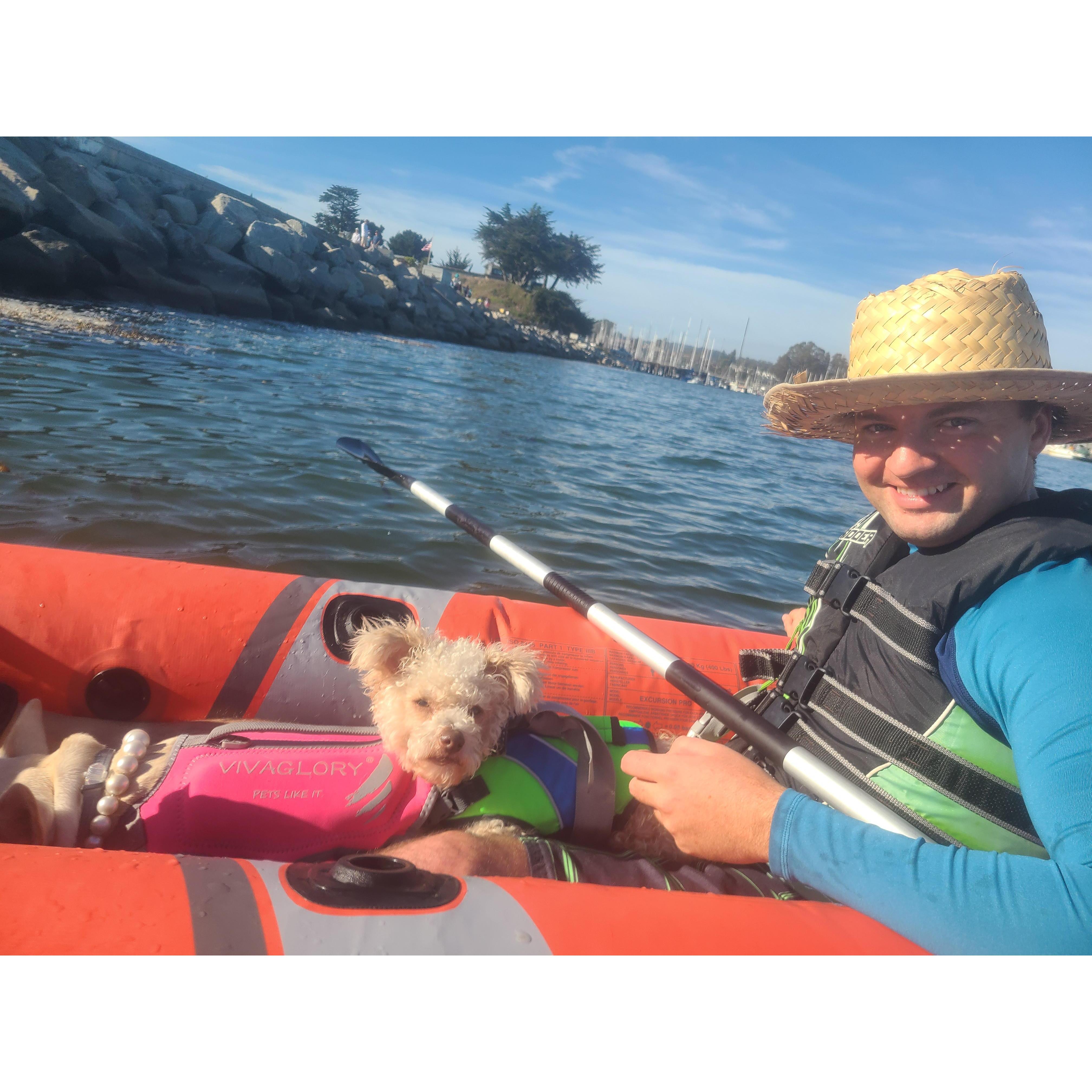 Kayaking in Santa Cruz Harbour!