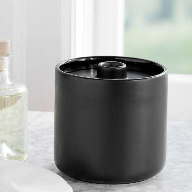 Matte Black Ceramic Cannister