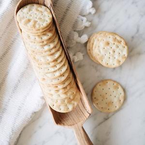 Roan Iris Wild Olive Wood Handled Cracker Tray