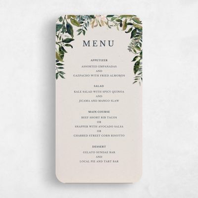 Beige Rounded Wedding Menu - Buxton