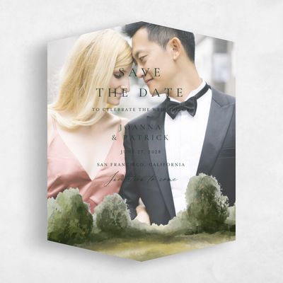 Green Diamond Wedding Save the Date - Carroway Photo