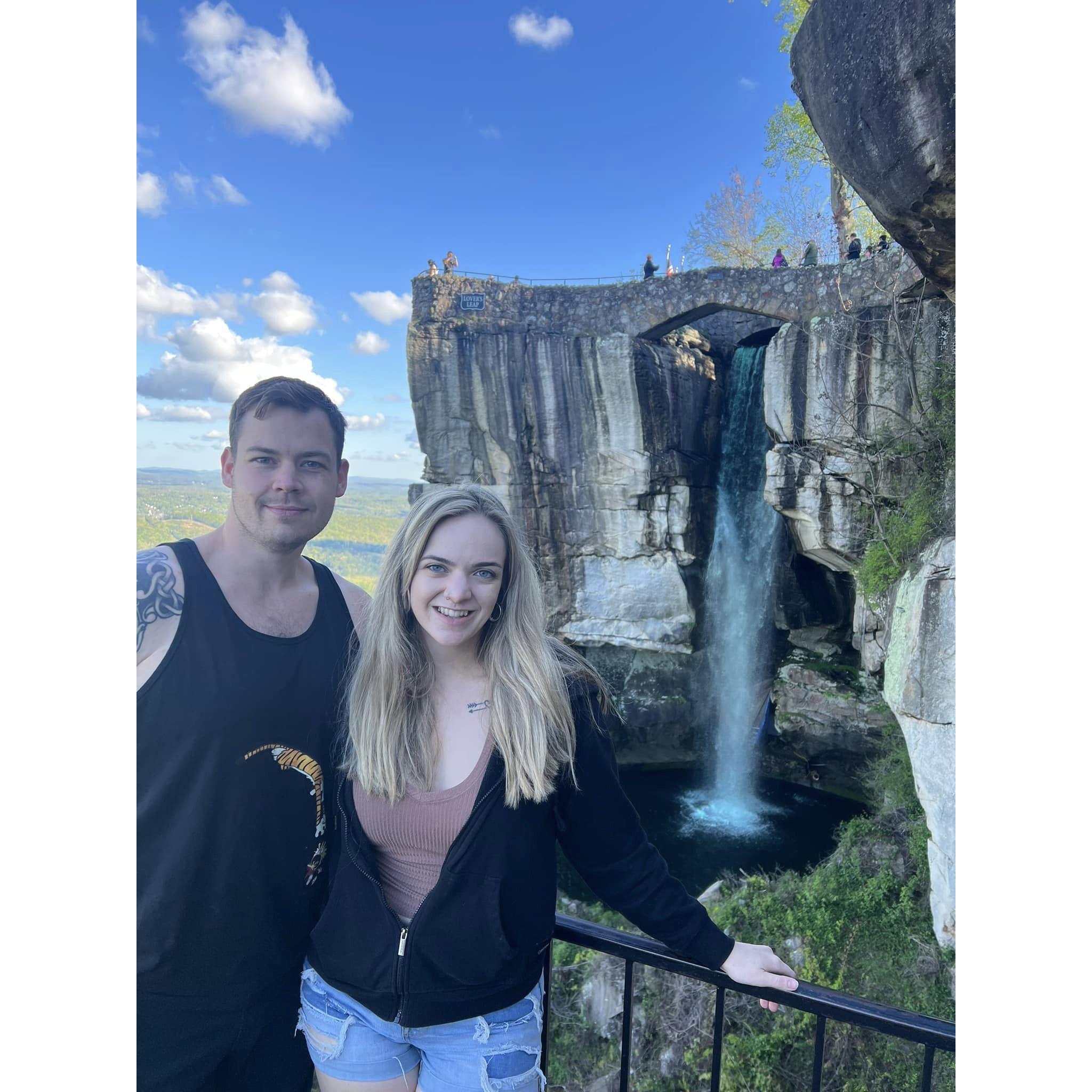 Our first long road trip together. Photo was taken in Rock City, GA.
