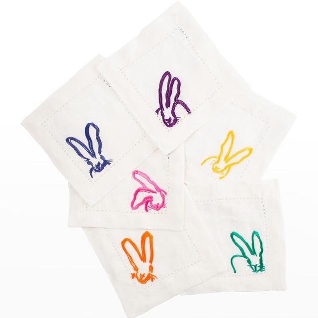 Colorful Bunnies Cocktail Napkins, Set of 6