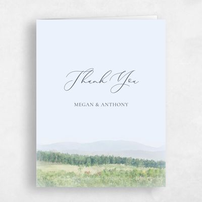 Light Sky, Blue Wedding Thank You - Meadowlark Portrait