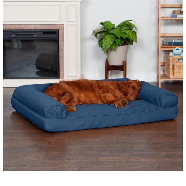 FURHAVEN Quilted Orthopedic Sofa Cat & Dog Bed with Removable Cover, Navy, Jumbo - Chewy.com
