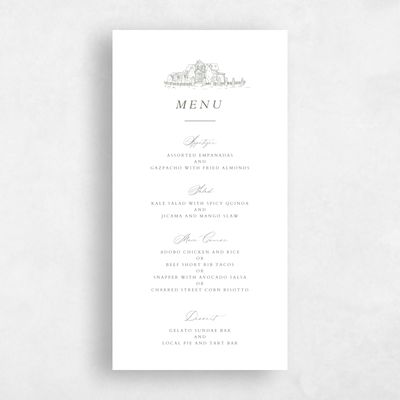 Green Summer Wedding Menu - Malcesine
