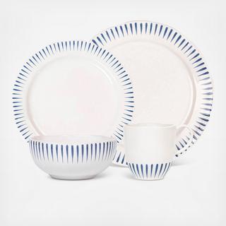Sitio Stripe 4-Piece Place Setting with Mug, Service for 1