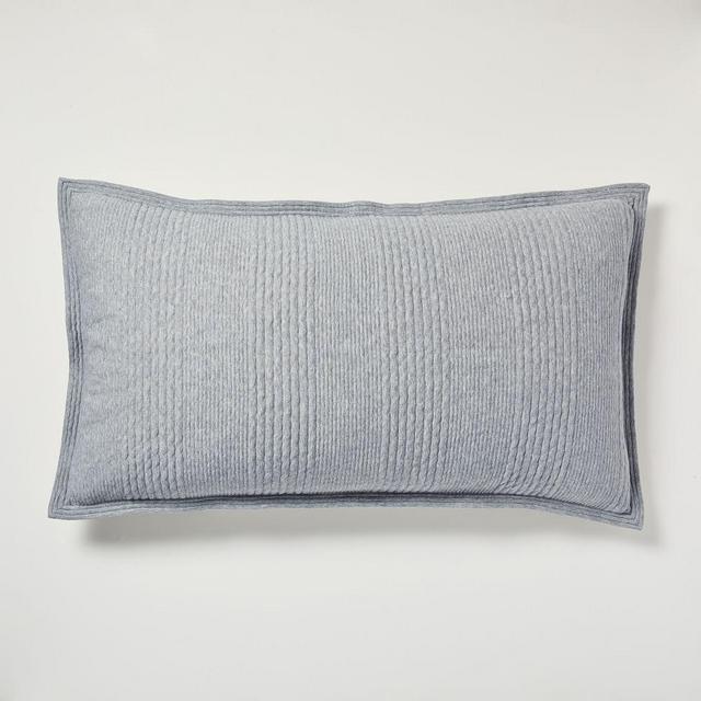 Cotton Cloud Jersey King Sham, Medium Heather Gray